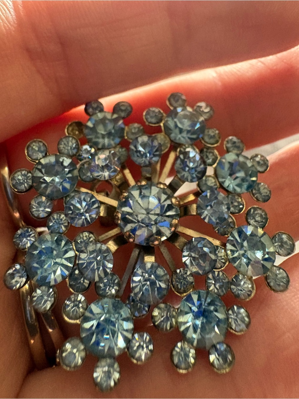 Light Blue Crystal Snowflake Brooch - Women Jewelry